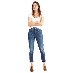 Madewell Blue Cotton-Blend The High-Rise Slim BoyJean Size 31